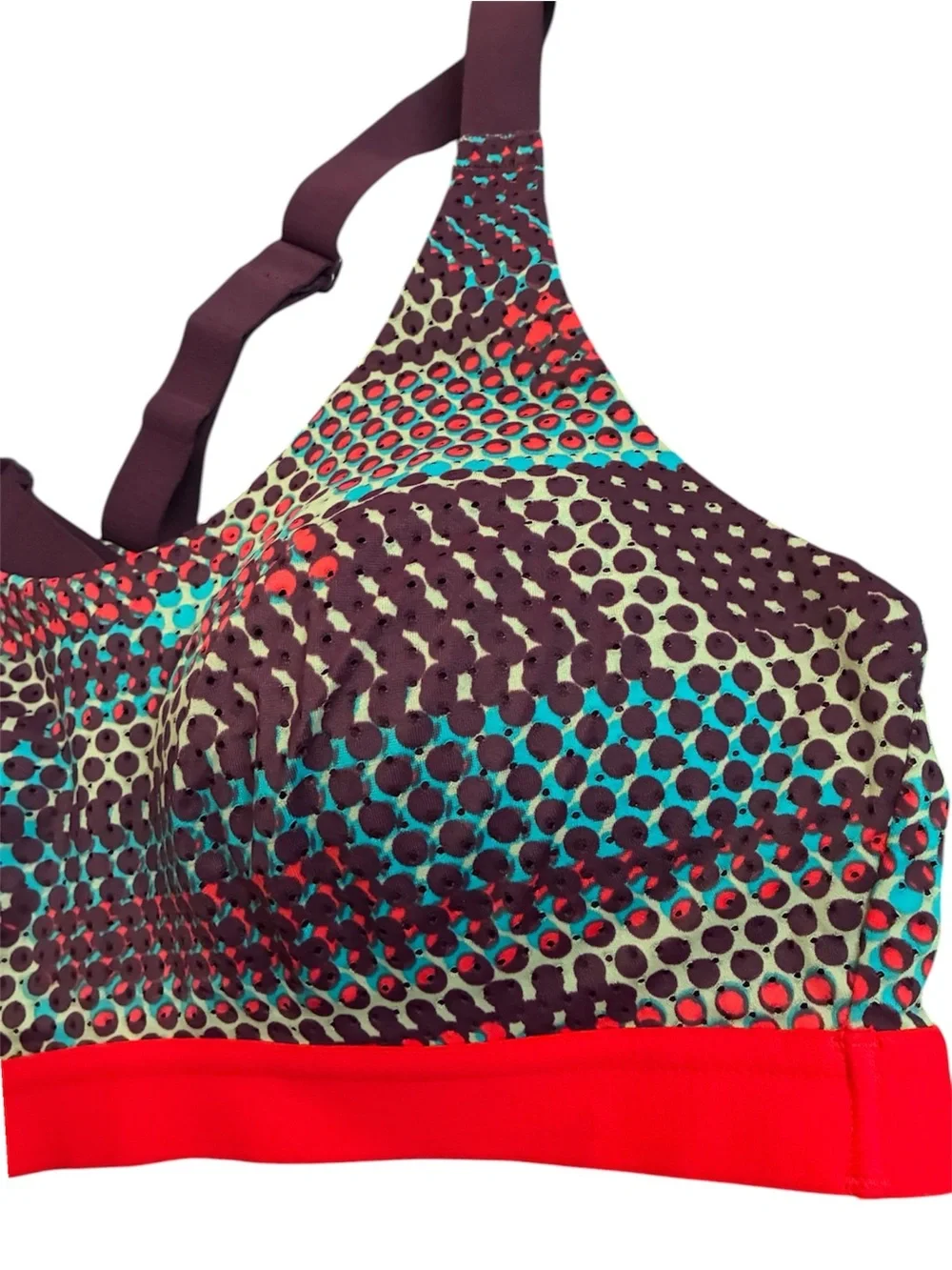 VSX Victoria's Secret Sport Bra 34B Molded Cup Underwire Strappy Geometric Dot - Picture 6 of 8